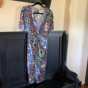 Uptown twist 1x colorful dress EUC poly spandex